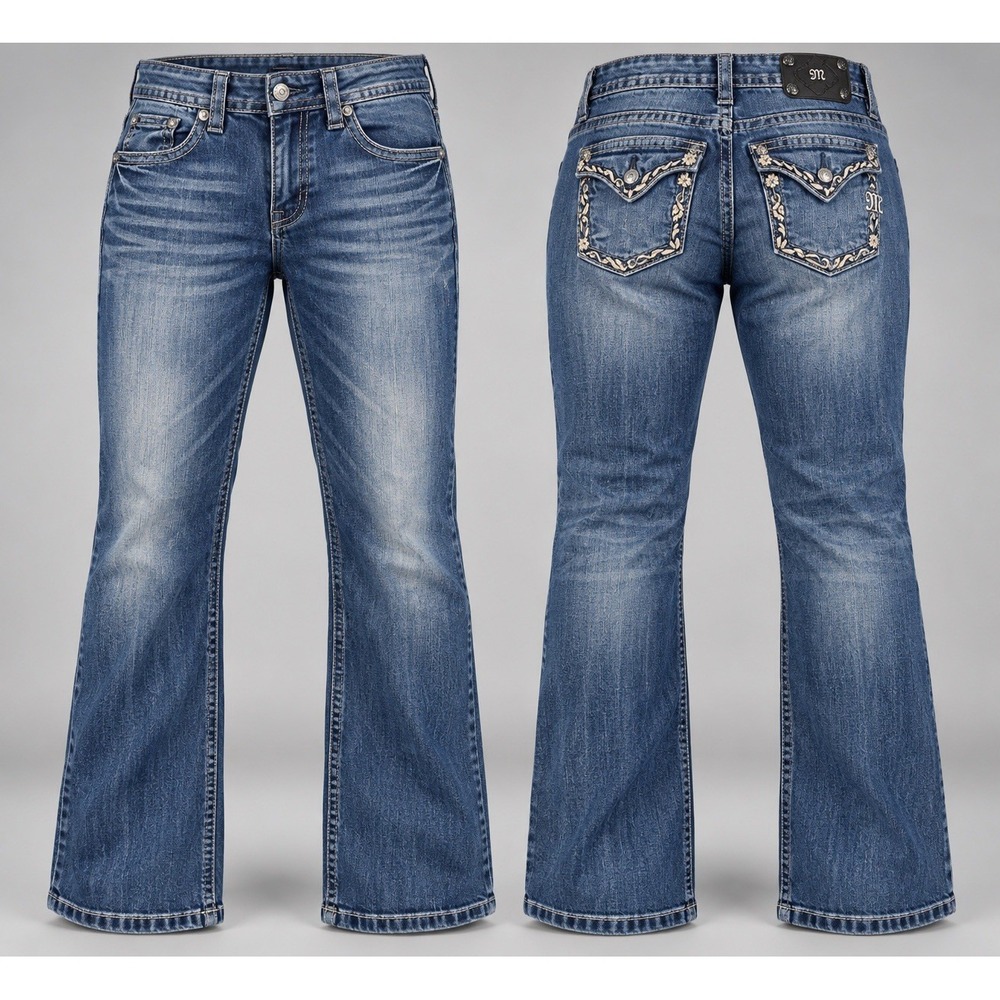 Miss Me Boyfriend Capri jeans womens 29 j85698p thick stitch rhinestones y2k